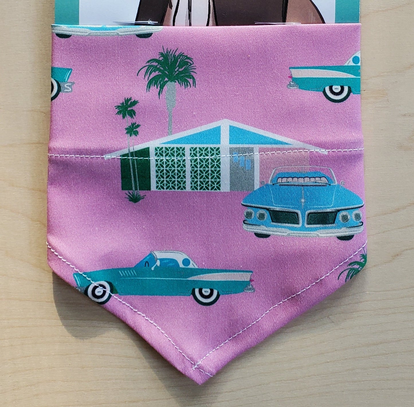 Over-the-collar dog bandana, handmade for style and comfort.