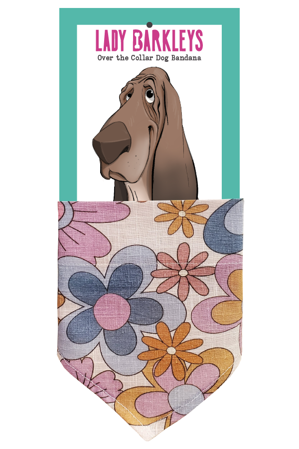 Retro Petals Dog Bandana