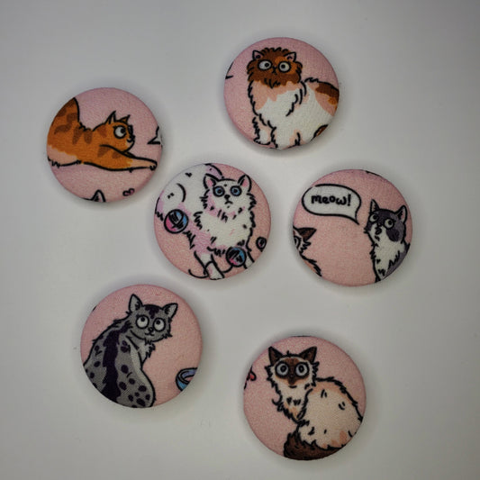 Pink Playful Meow Magnet Set