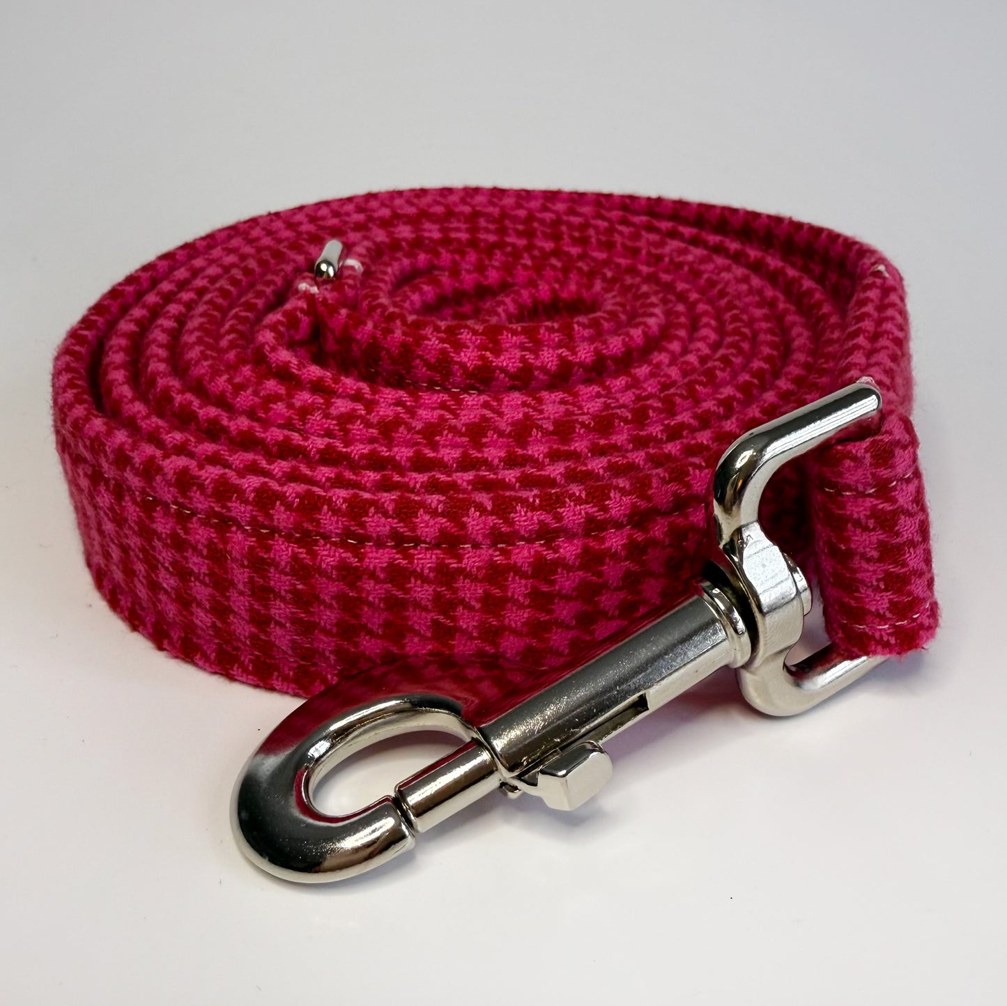 Large Pink Houndstooth Dog Leash - 6ft