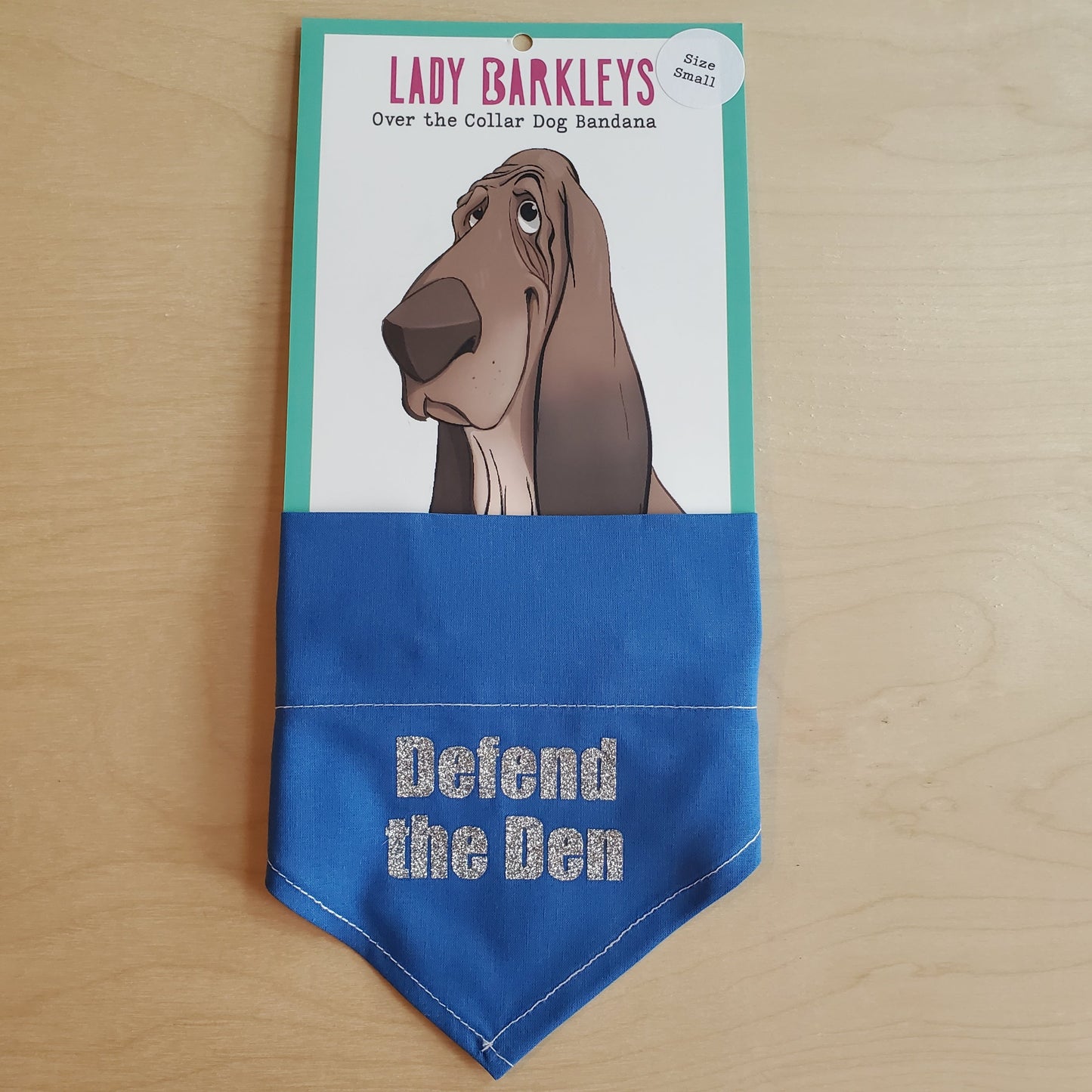 Stylish handmade over-the-collar dog bandana, perfect for any pup.
