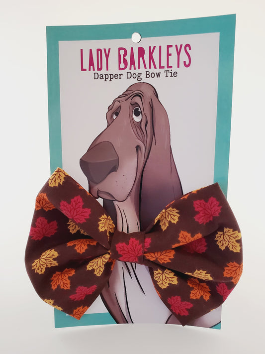 Lightweight and stylish Fall Leaves Dapper Dog Bow Tie – Perfect for special occasions.