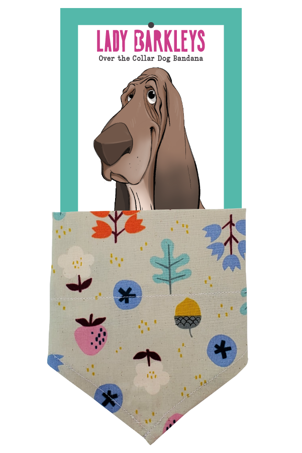 Autumn Kawaii Print Over the Collar Dog Bandana