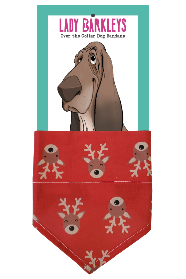 Red Reindeer Dog Bandana