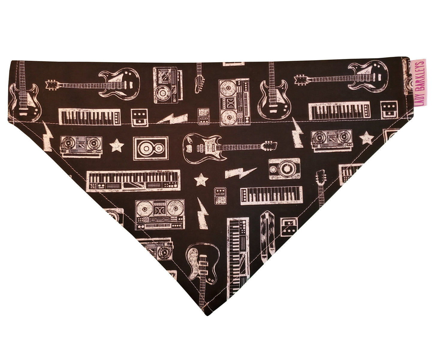 Rock and roll over the collar dog bandana