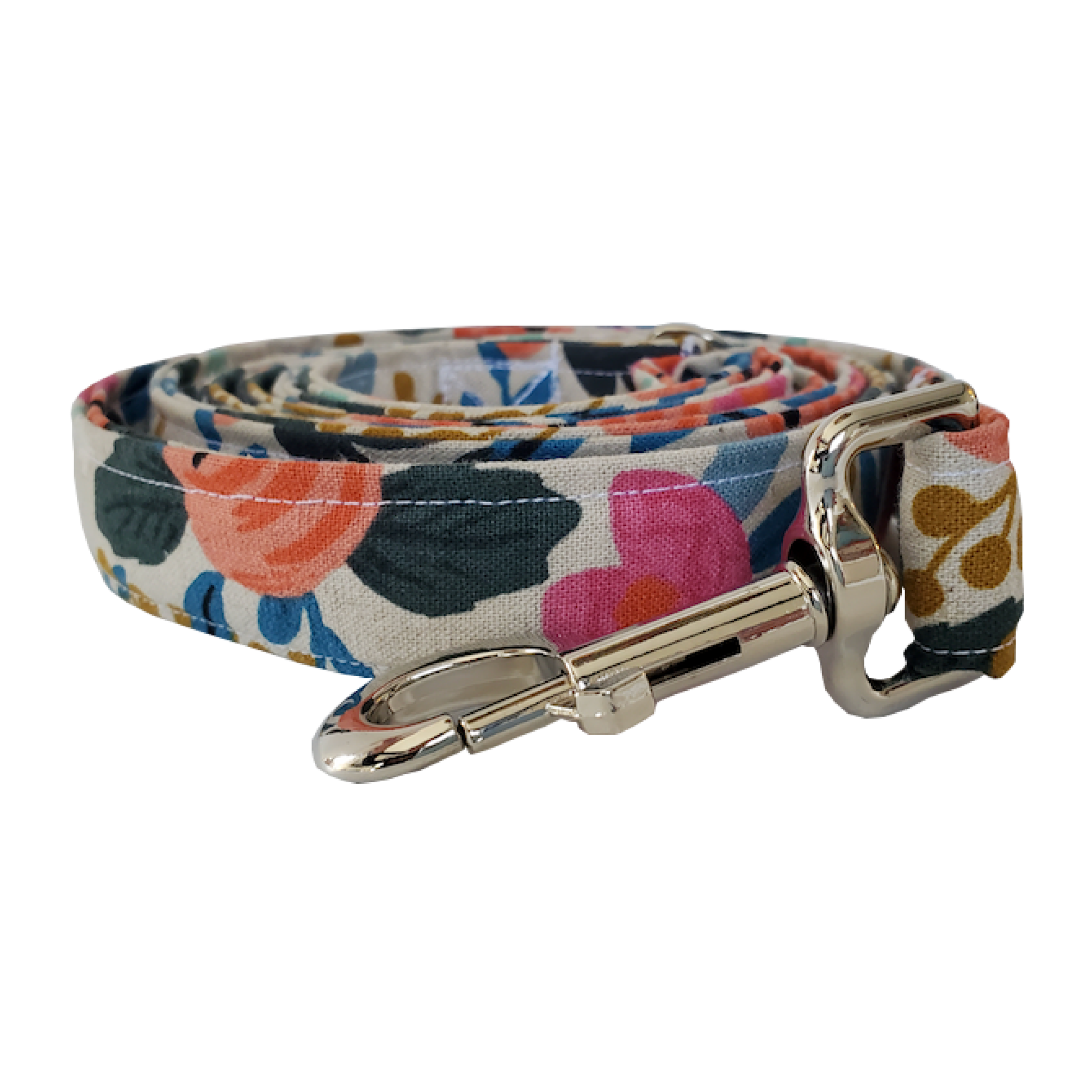 Gorgeous Rosa Floral Dog Leash - High-quality handmade dog leash from Lady Barkleys.
