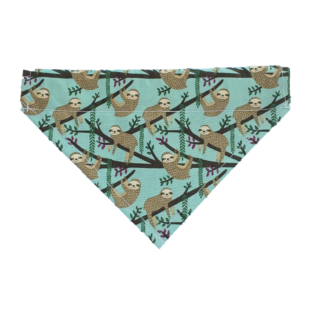 Sloth over-the-collar dog bandana with a fun and playful design.