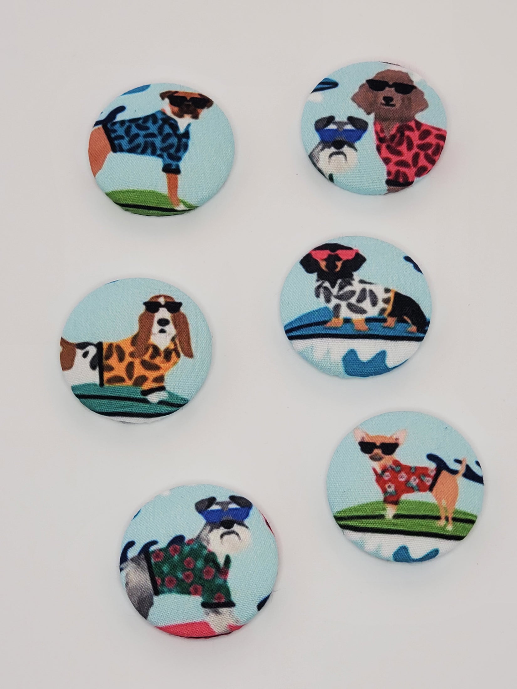Surfer Dogs Mutt Dog Magnet Set