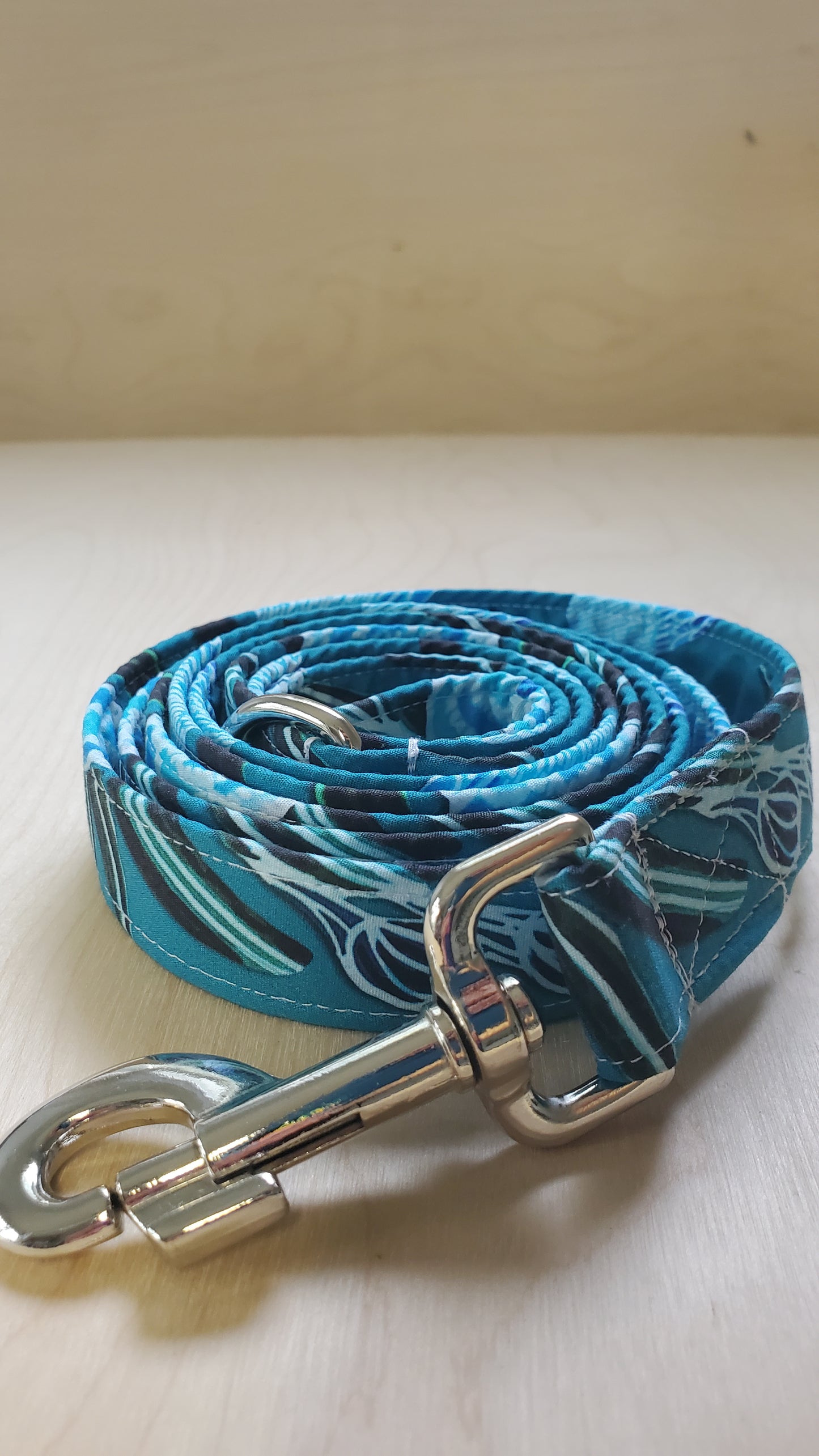 Australian Blue Banksia Handcrafted Dog Collar and Leash Set