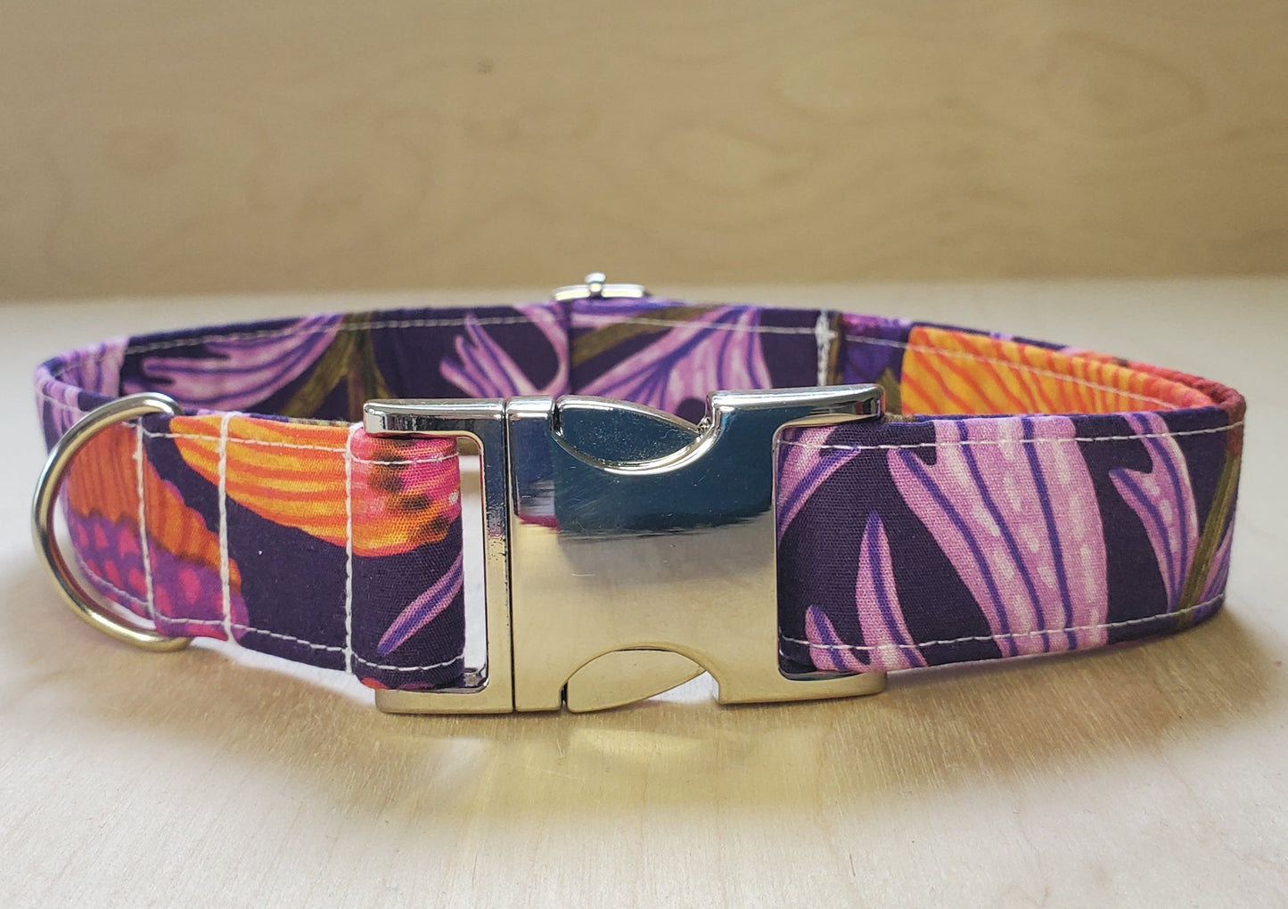 Aussie Floral Fusion Dog Collar and Leash Set