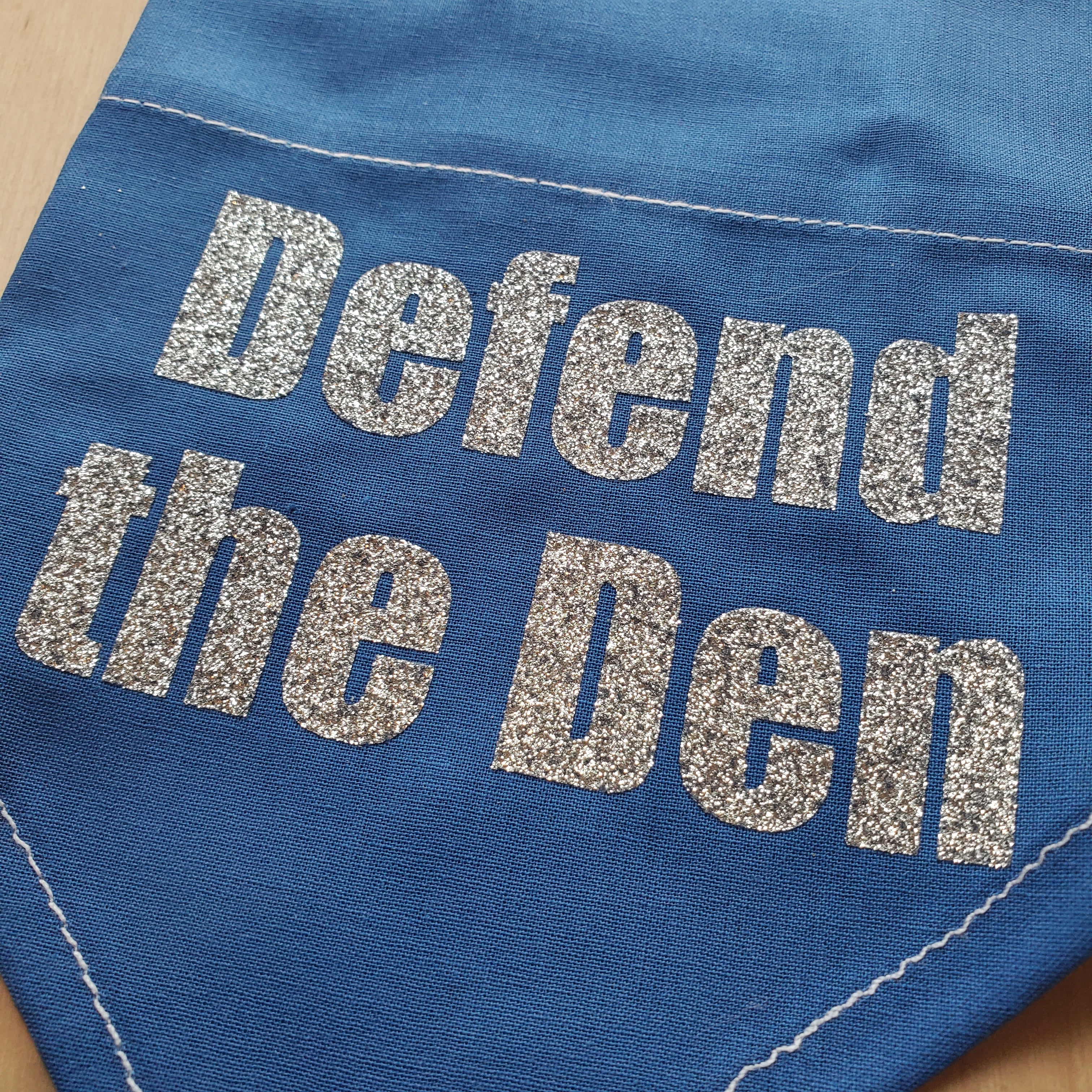 Defend the Den Over the Collar Dog Bandana - Handmade over-the-collar dog bandana, stylish and comfortable for pets.