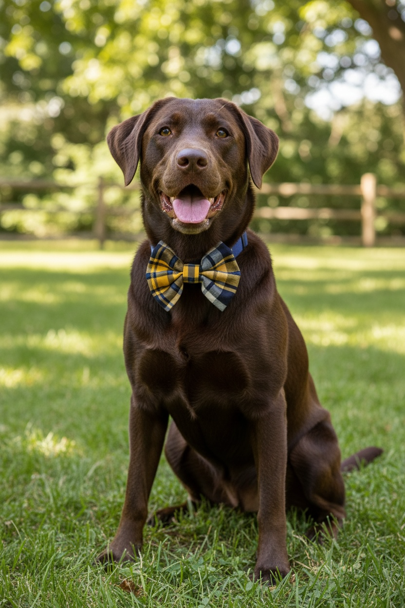 Large Blue and Gold Dapper Dog Bow Tie