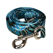 Australian Blue Banksia Blossom Dog Leash - High-quality handmade dog leash from Lady Barkleys.