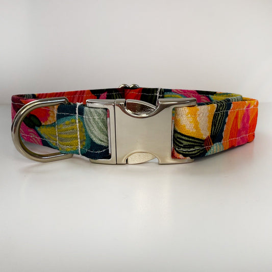 Bright Floral Australian Fabric Dog Collar