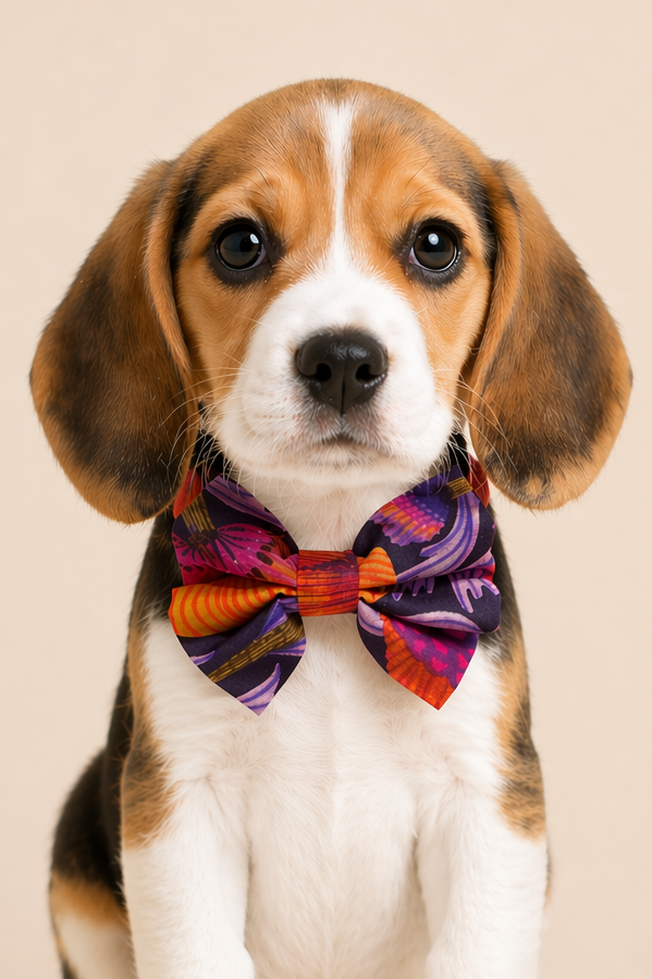 Small Floral Fusion Dog Bow Tie