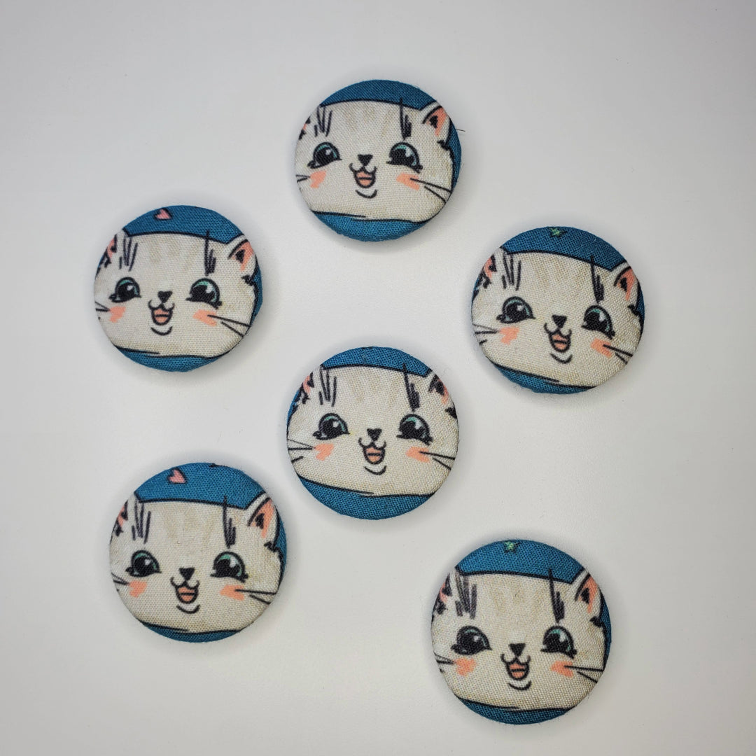 Blue Cat Meow Magnet Set