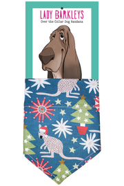 Kangaroo Christmas Over the Collar Dog Bandana – Slide-On Design - Handmade over-the-collar dog bandana, stylish and comfortable for pets.