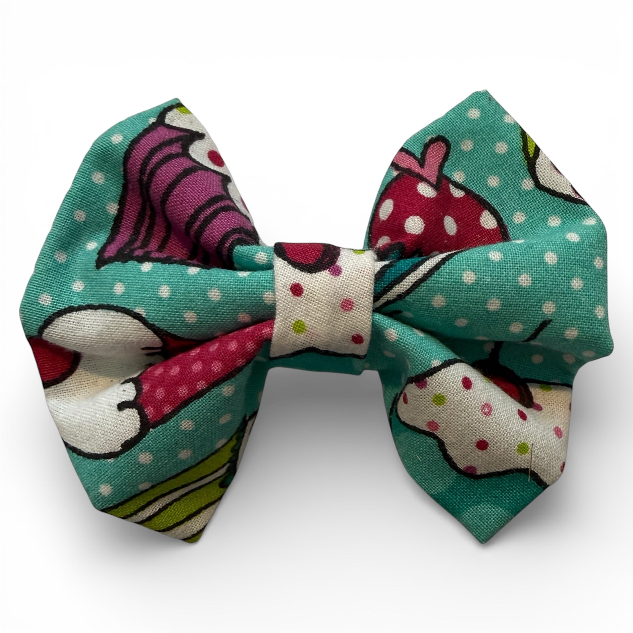 Small Turquoise Cupcake Dapper Dog Bow Tie