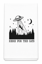 Here for the Cats Tea Towel