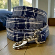 Blue and Grey Flannel Dog Leash
