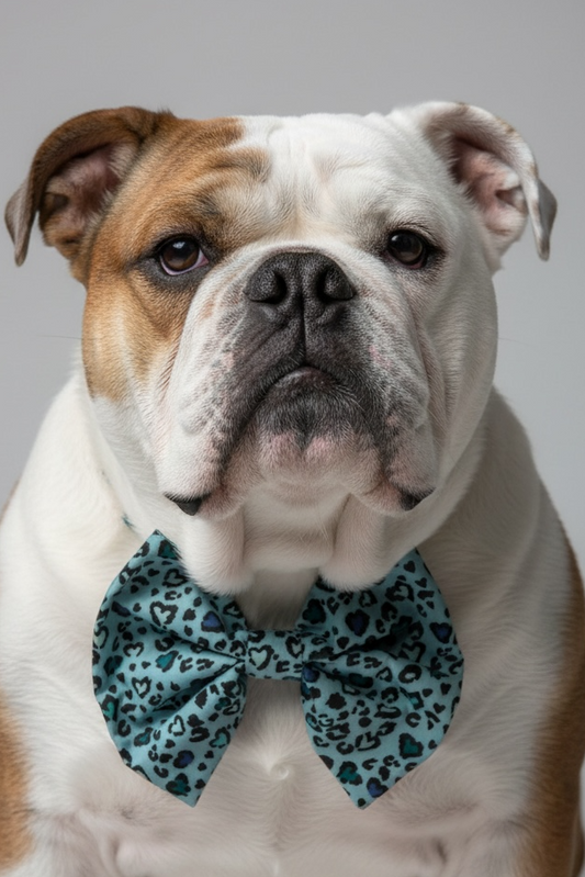 Large Cheetah Dapper Dog Bow Tie