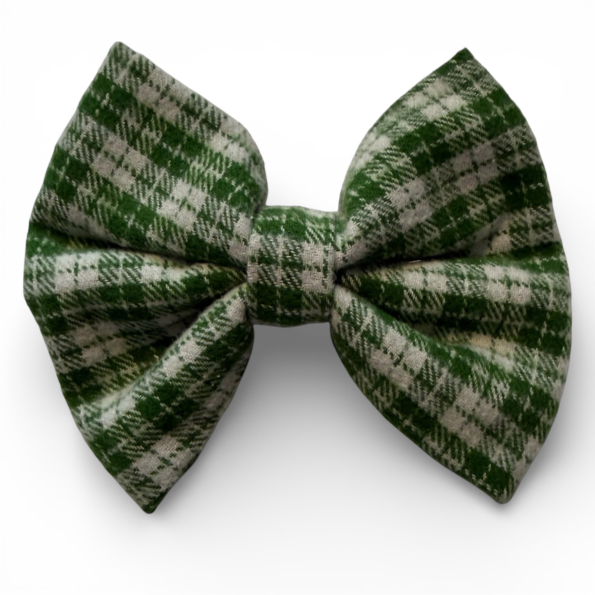 Large Green and Light Grey Dapper Dog Bow Tie
