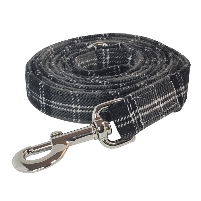 Snuggly Soft Grey Dog Leash - High-quality handmade dog leash from Lady Barkleys.
