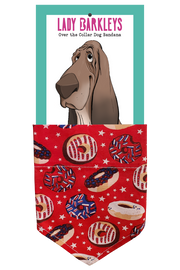 Donut Delight Dog Bandana - Handmade over-the-collar dog bandana, stylish and comfortable for pets.