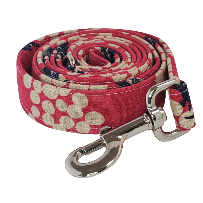 Pink Japanese Fabric Dog Leash