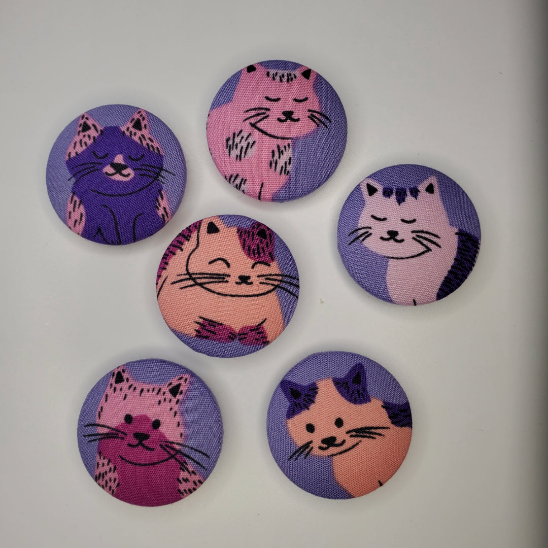 Purple Artistic Meow Magnet Set
