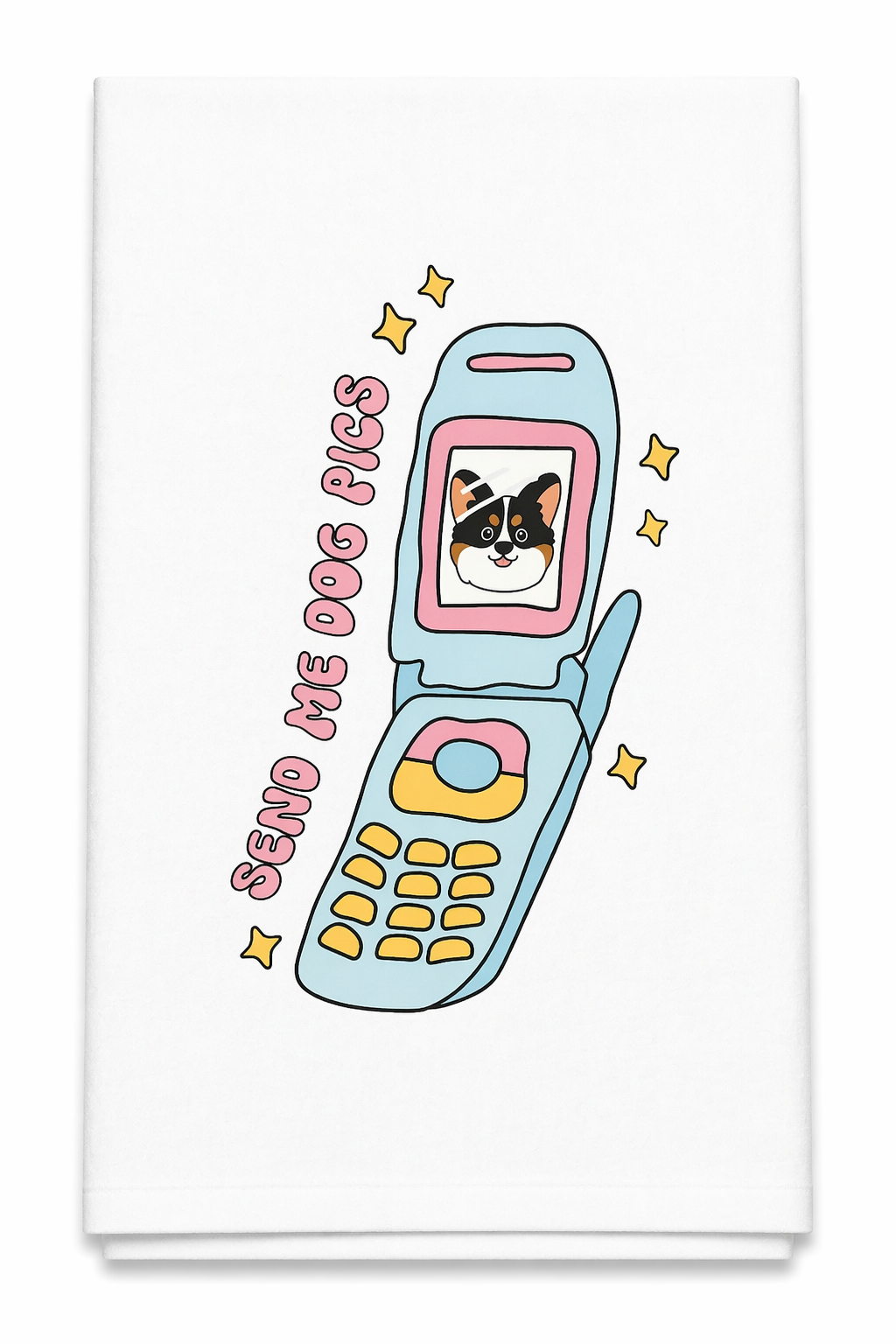 Send Me Dog Pics Tea Towel