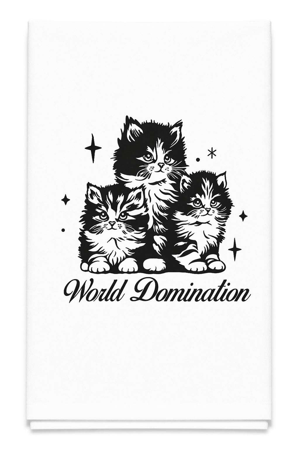 Cat World Domination Tea Towel