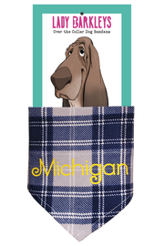 Michigan Pride Over the Collar Dog Bandana - Slide on Style - Handmade over-the-collar dog bandana, stylish and comfortable for pets.