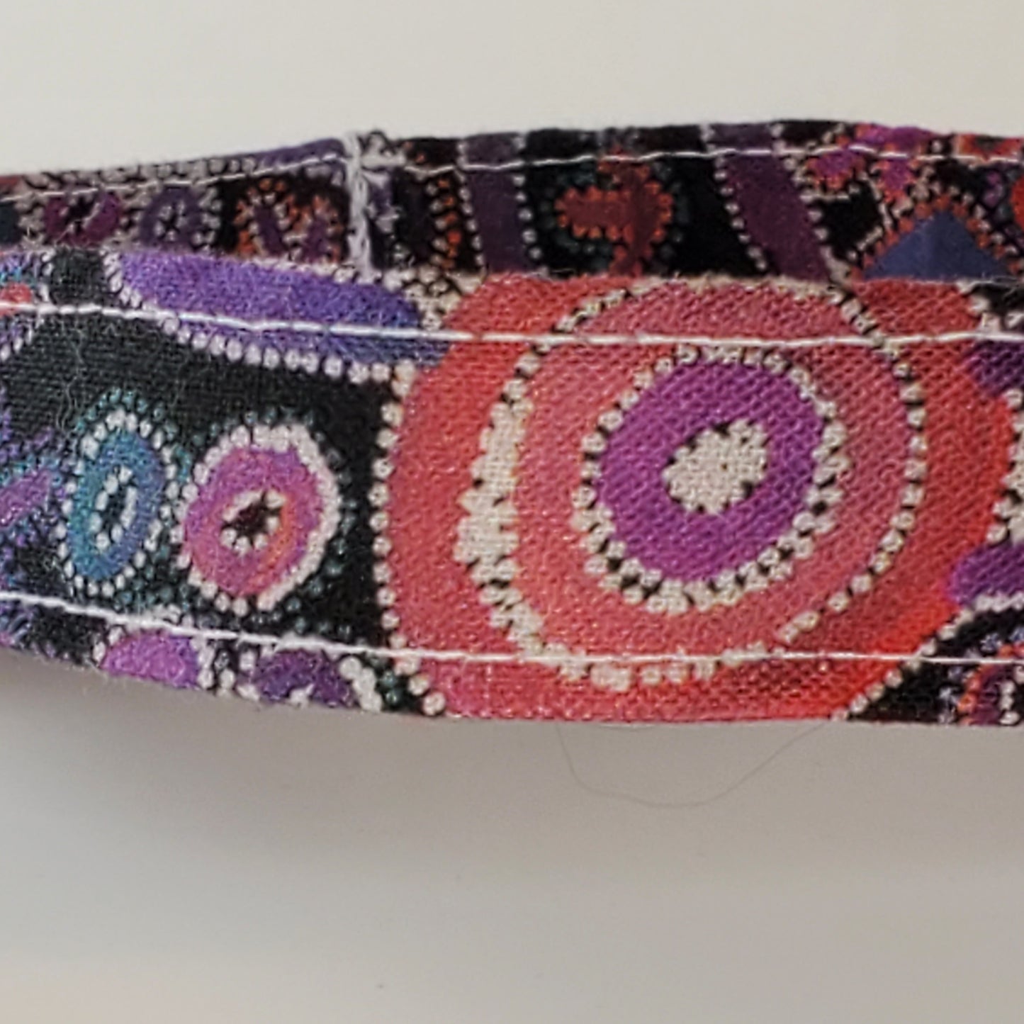 Small Australian black and purple fabric dog collar