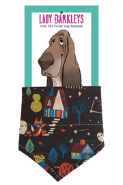 Kawaii Halloween Trick or Treaters Over the Collar Dog Bandana – Slide-On Design - Handmade over-the-collar dog bandana, stylish and comfortable for pets.