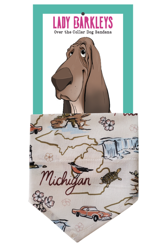 Michigan Love Over the Collar Dog Bandana