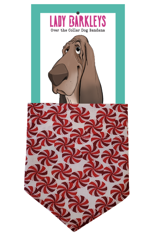 Peppermint Candy Over the Collar Dog Bandana
