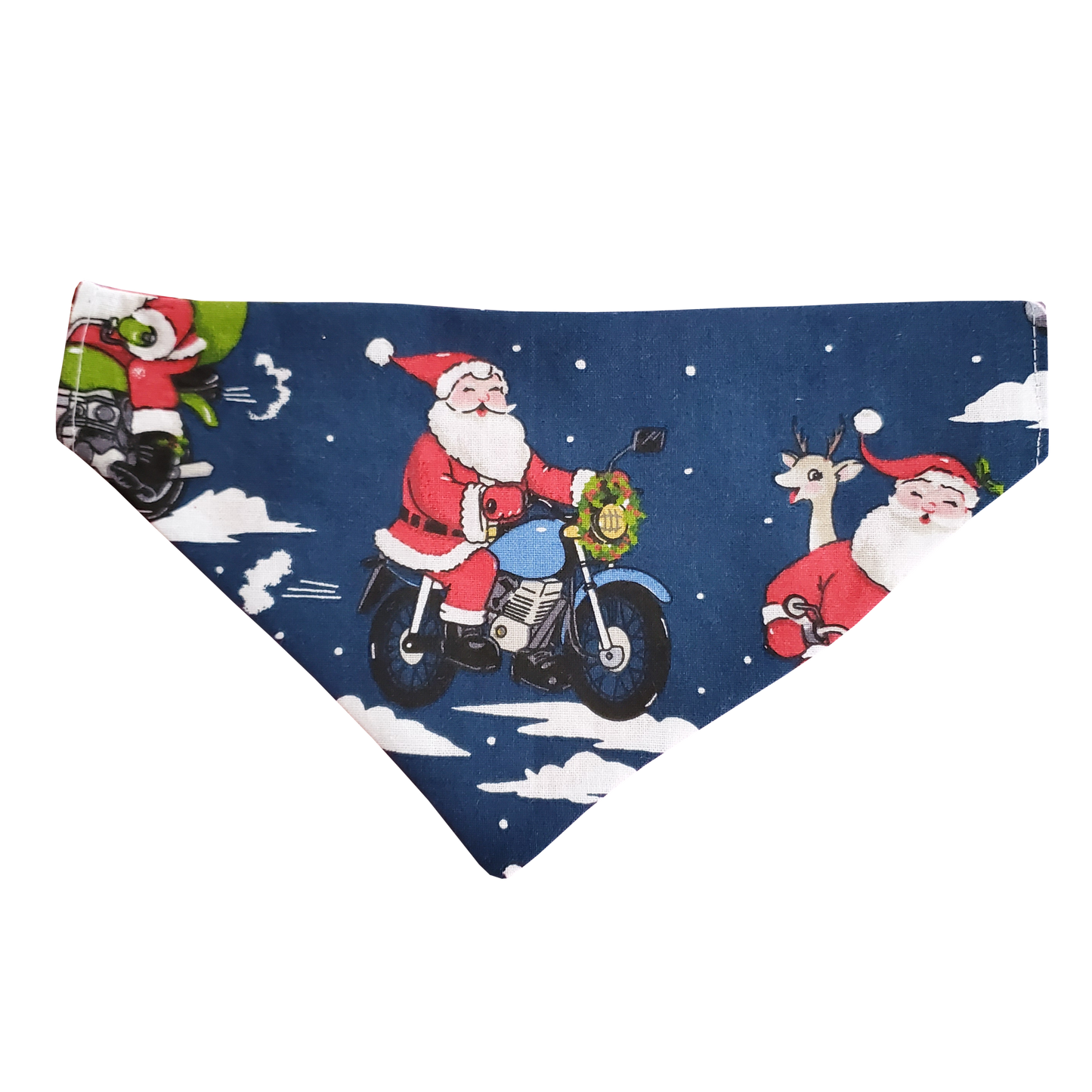 Santa riding Harleys Over the Collar Dog Bandana