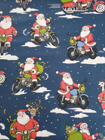Santa riding Harleys Over the Collar Dog Bandana