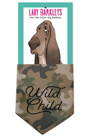 Wild Child Over the Collar Dog Bandana - Slide on design - Handmade over-the-collar dog bandana, stylish and comfortable for pets.